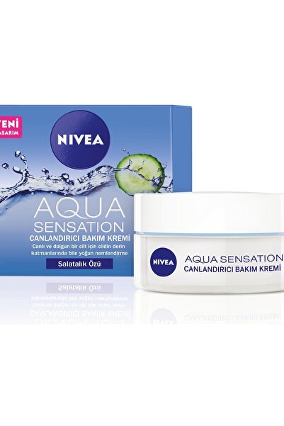 NIVEA Nıvea Aqua Sensation Canlandırıcı Bakım Kremi (50Ml),Normal Ve Karma Ciltler,Salatalık Özü İle Yoğu