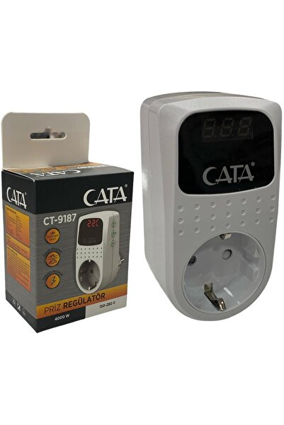 Cata Akım Korumalı Tekli Dijital Topraklı Priz Regülatör Ct-9187