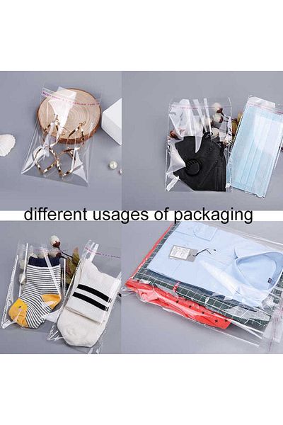 Dekals 100 Pieces 15X35 Banded Gelatin Transparent Adhesive Glossy Sachet Bag