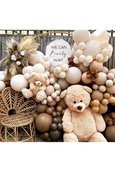 Çemrek Süs Parti Coffee shades sea sand desert sand caramel balloon chain set 100 pcs