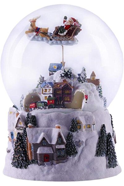 karinabest Snow Globe 120mm Village Scene Işıklı Müzikli Renk Değiştiren Kar ...