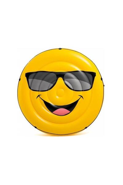 Intex سرير إنتكس 57254 قابل للنفخ بتصميم رجل مبتسم ورمز تعبيري على شكل جزيرة