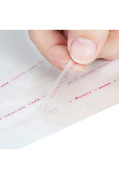 Dekals 100 Adet 20x35 Kitap Poşeti Bantlı Jelatin Şeffaf Yapışkanlı Parlak Poşet