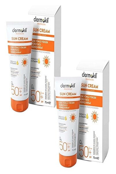 Dermokil Çok Yönlü Yüksek Koruyucu Güneş Kremi 50Spf 75Ml X 2 Adet