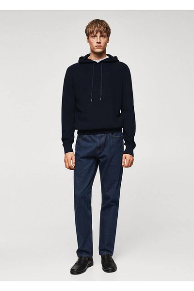 MANGO Man Gemusterter Pullover mit Kapuze