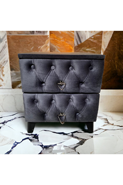 AKGUN FURNITURE Milano 2 Çekmeceli Antrasit Komodin