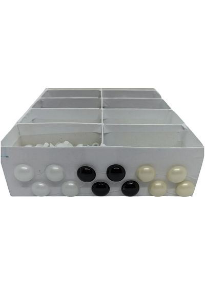 hobim42 Pearl Button Set Large Size 24" White Black Cream 20 Pieces of All Colors Total 60 Pieces