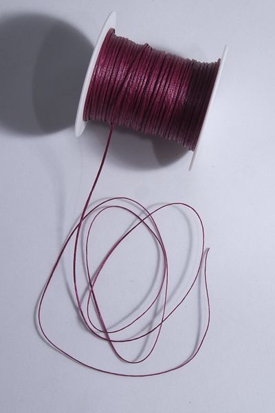 Eskişehir hobi sanat Dark Fuchsia Color 1.0 Mm 50 Meters Waxed Rope Saddler Leather Sewing Thread Necklace Jewelry Design Bracelet Thread