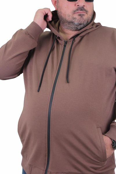 MocGrande Μεγάλο μέγεθος Basic Seasonal Sweat με κουκούλα με φερμουάρ 22751 TABA