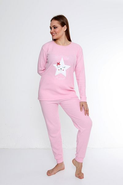 FAMES PİJAMA Shine Interlock Long Sleeve Women's Pajama Set