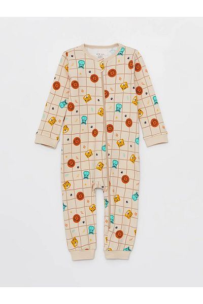 LC Waikiki LCW baby Crew Neck Long Sleeve Printed Baby Boy Jumpsuit 2-pack