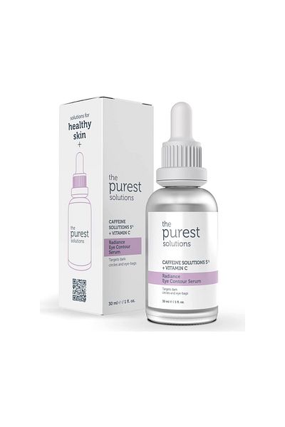 The Purest Solutions سيروم مضاد للانتفاخات والهالات السوداء تحت العين بالكافيين 30 مل. (كافيين 5% + فيتامين سي)
