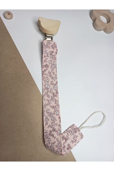 sbbaby Baby Pacifier Strap Poplin Pacifier Chain with Wooden Clip