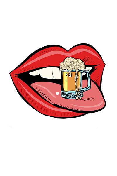 MegaSticker Lip Beer Lip Beer Autocolant pentru mașină, motocicletă, cască, laptop, sticlă 14x10 cm