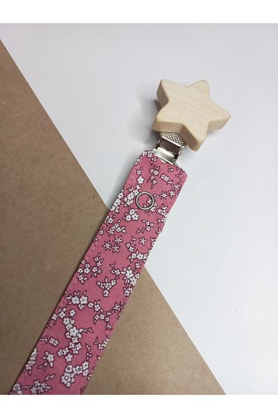 sbbaby Baby Pacifier Strap Poplin Chain with Wooden Clip
