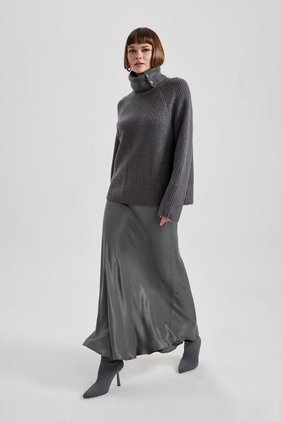 DeFacto Relax Fit Zip Collar Thessaloniki Fabric Sweater A8620ax23wn