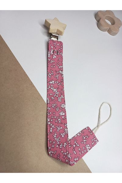 sbbaby Baby Pacifier Strap Poplin Chain with Wooden Clip