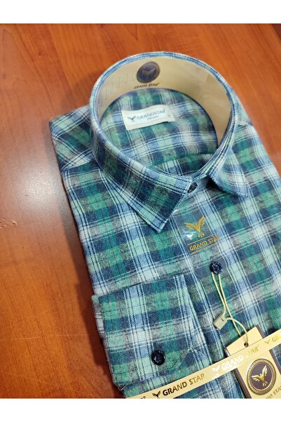 Grand Star DAYNOGLU 100% WOOL LONG SLEEVE POCKET CLASSIC WINTER MEN'S SHIRT