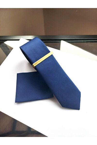 tezgahist NIGHT BLUE THIN TIE/HANKET/TOUCH CLEATS SET