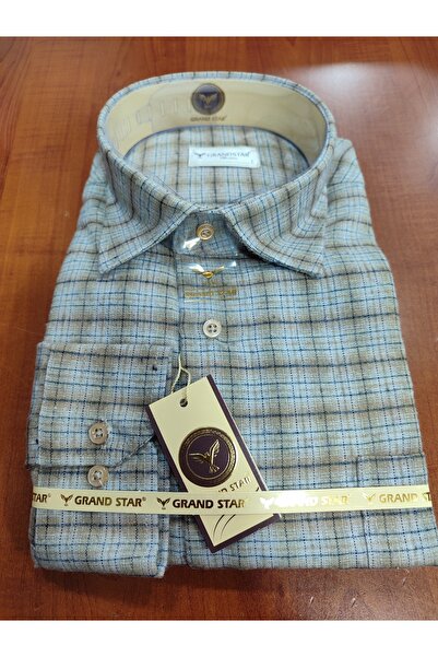 Grand Star 100% WOOL LONG SLEEVE POCKET CLASSIC WINTER MEN'S SHIRT