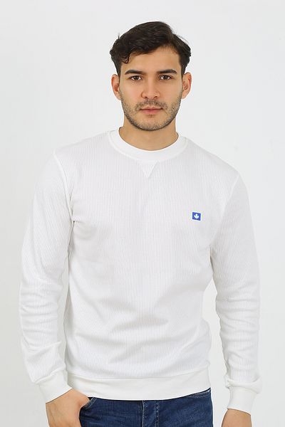 LACİVERTMEN 5503 NEW SEASON CUSTOM PRINT DETAILED COTTON SWEATER
