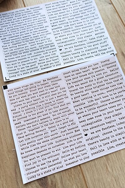 Mona Craftist 4 Parça Scrapbook Sticker Seti Yazı Cümle Kelime Vintage Bullet...