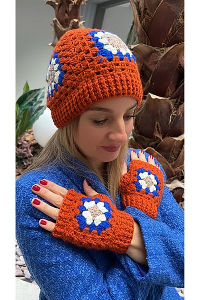 Kutcha Accessories Σετ Μπερέ και Γάντια - Πλεκτό Χέρι Kutcha