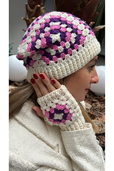 Kutcha Accessories Kutcha Hand Knitted Beret and Gloves Set