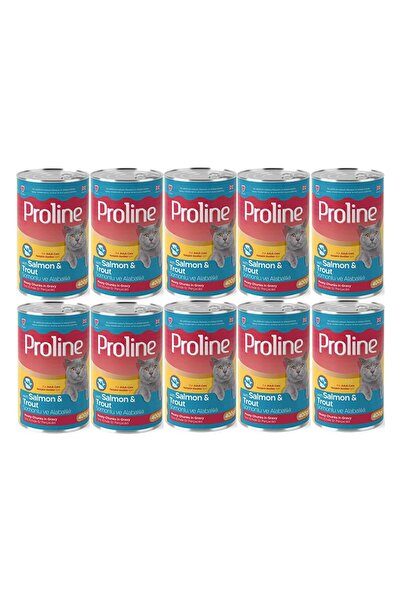 Pro Line Proline Somonlu ve Alabalıklı Yetişkin Kedi Konservesi 400 Gr*10 Adet