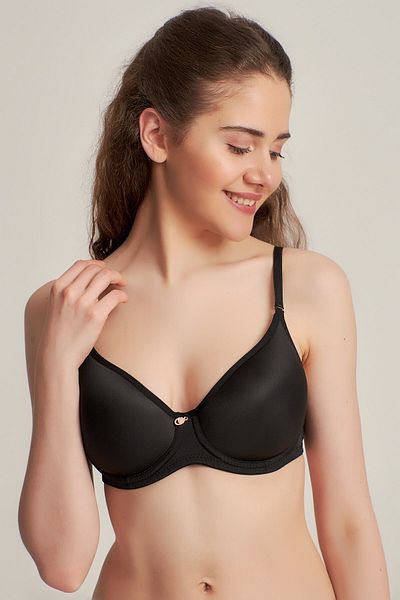 Pemilo Sutien 9141015 Fanetta Soft Battal pentru damă, cu pietre de cupă, negru