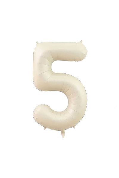 Partimarka Number 5 Cream Color Foil Balloon