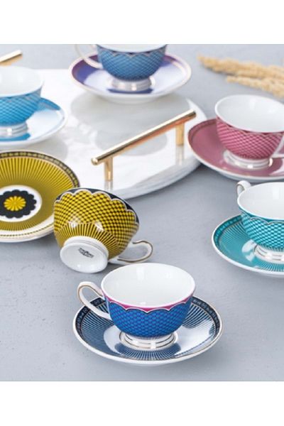 ACAR Tessa 6-Person Porcelain Coffee Cup Set 5032