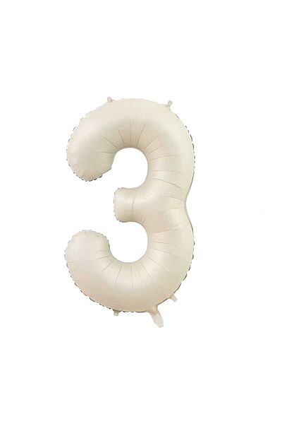 Partimarka Number 3 Cream Color Foil Balloon