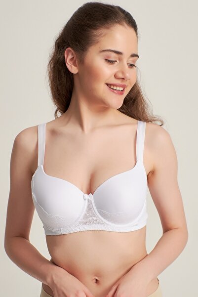 Pemilo Sutien supradimensionat cu dantelă 3060807 pentru femei, alb