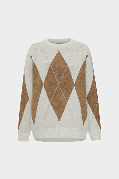 Açelya Okcu Γυναικείο πλεκτό πουλόβερ με λαιμόκοψη με διαμάντι