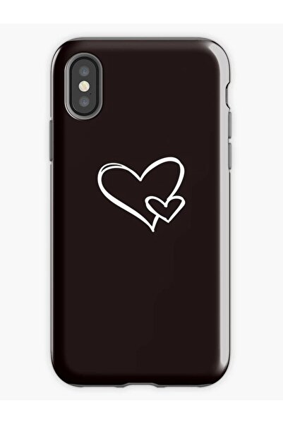 izzytech غطاء كامل من السيليكون السائل متوافق مع هاتف iPhone X وXS، نمط قلبين...