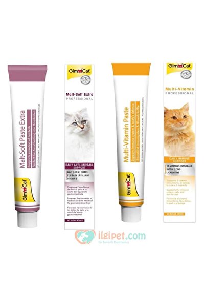 Gimcat Malt Soft Extra 100 gr + Multi-Vitamin 100 gr Kedi Macunu