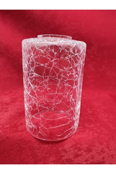 KUĞULU Avize Camı. Silindir, Şeffaf, Çatlatılmış Desenli ,(E.27)çap:10.00cm-h...