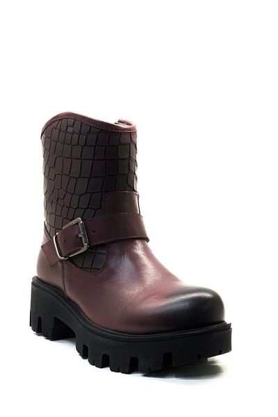 Tuğba Ortopedi 36920 Orthopedic 100% Genuine Leather Girl's Claret Red Boots