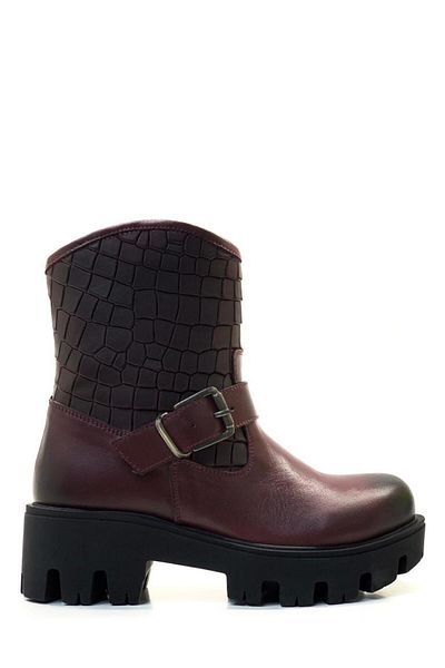 Tuğba Ortopedi 36920 Orthopedic 100% Genuine Leather Girl's Claret Red Boots