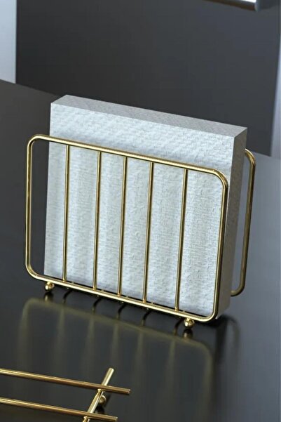 Genel Markalar Metal Zarif Kaplama Dikdörtgen Peçetelik, Çeyizlik Ayaklı Deko...