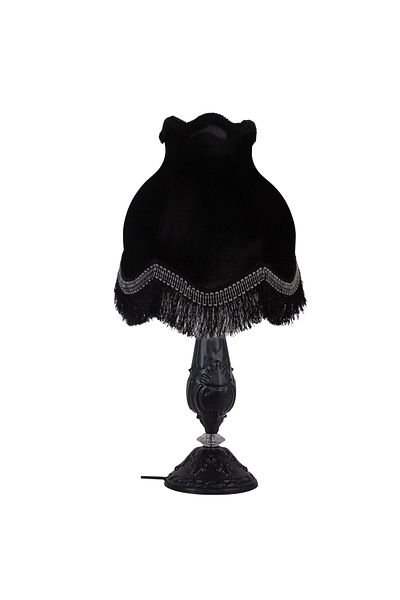 Dekovien Vintage Black Velvet - Metal Base Lampshade, Black Fairy Model AB0749
