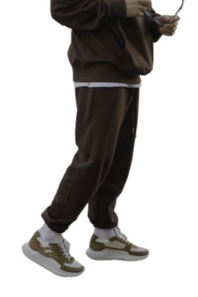 HobyUsa Καφέ Loose Cut Oversize Plus Size Sweatpants Jogger