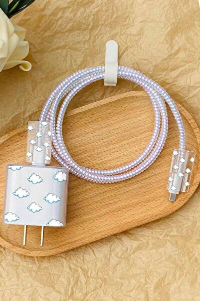 WANNA PROTECT Samsung 25W Uyumlu Baskısız Şeffaf Şarj Başlığı Adaptörü Koruma...