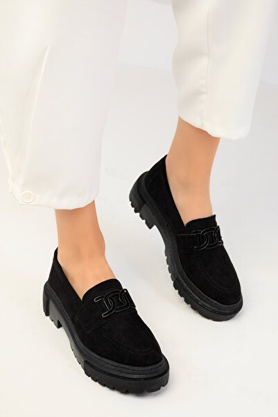 SOHO Black Suede Women's Casual Shoes 18649