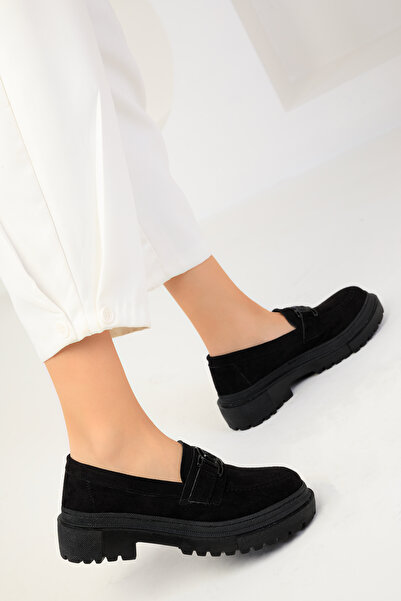 SOHO Black Suede Women's Casual Shoes 18649