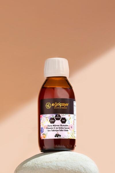 Eğriçayır Kara Mürver Ekstratı Vitamin C Ve Çinko Içeren Sıvı Takviye Edici G...