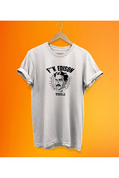 remonz Μπλουζάκι Tesla Printed Λευκό, 100% Βαμβάκι, Oversize, Μεγάλο Μέγεθος