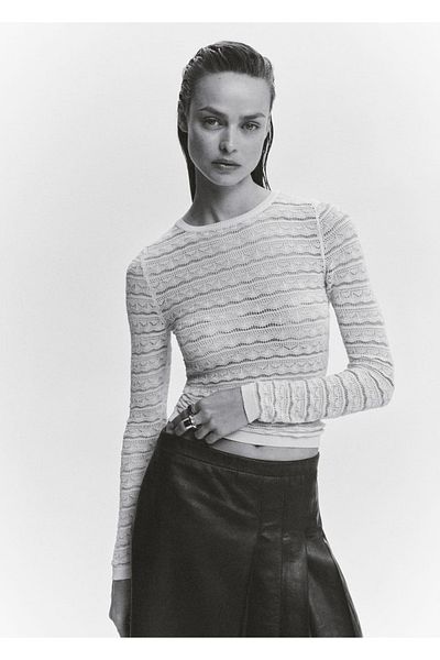 MANGO Woman Openwork Knitted Sweater