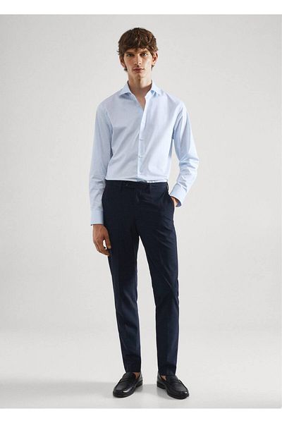 MANGO Man Cămașă din twill slim fit cu modele micro